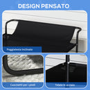 Lettino Brandina per Cani Piccoli e Medi 91x69x29 cm Rialzato con Poggiatesta da Esterno in Tessuto a Rete Nero      