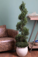 Pianta Artificiale Cipresso Spirale con Vaso H 154 cm