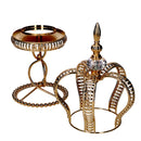 Portacandele in Metallo oro cm 17x17xh38