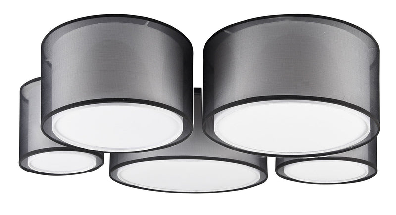 Plafoniera da Interno Attacco E27 in Metallo Nero Opaco