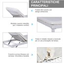 Set 2 Lettini Prendisole in Acciaio con Cuscino Bianco 