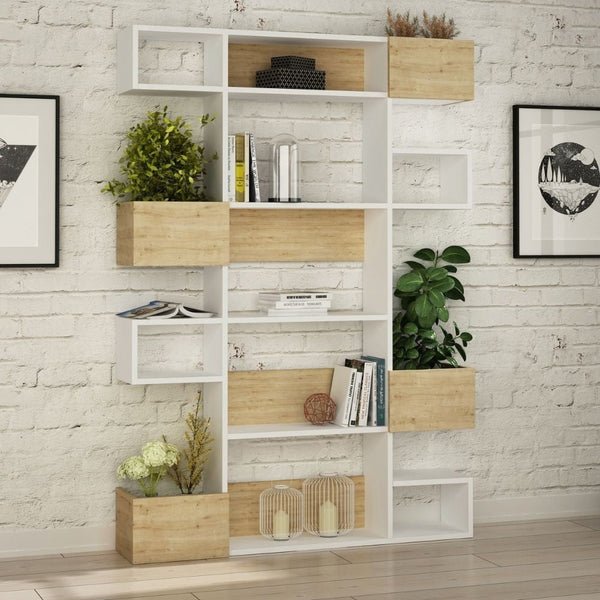 sconto Libreria design 120x171 cm Niho bianco rovere