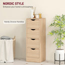 Mobile Bagno Salvaspazio con 4 Cassetti in Stile Nordico 29x29x83 cm in Truciolare Color Legno 