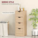 Mobile Bagno Salvaspazio con 4 Cassetti in Stile Nordico 29x29x83 cm in Truciolare Color Legno 