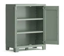Armadio da Giardino 2 Ripiani 80x44x100 cm Keter Planet Outdoor Basso Grigio e Verde