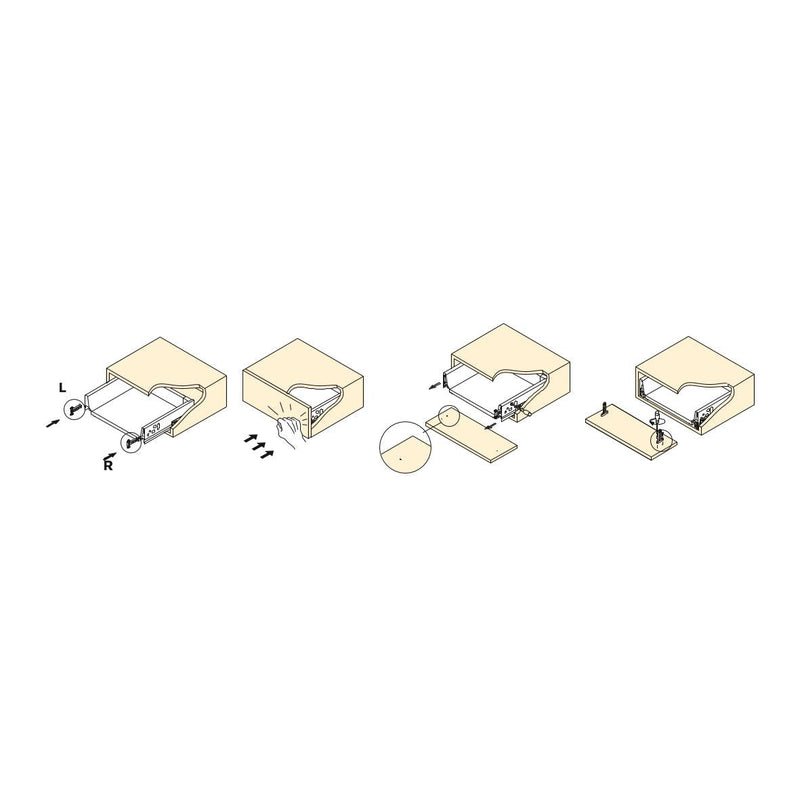 Set di Sagome Montaggio Frontalino Cassetto Vantage Q Plastica Grigia Acciaio e Tecnoplastica Emuca