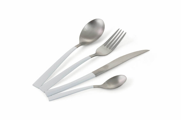 acquista Servizio Set di Posate 24 Pezzi in Acciaio Villa d'Este Home Tivoli Inverse Argento/Bianco