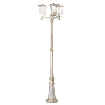 Lampada Palo Alto Tre Luci per Giardino Colore Bianco e Oro per Esterno Linea White Livos prezzo