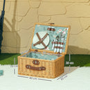 Cesta Valigetta da Pic Nic per 2 Persone 15 Pezzi in Vimini Marrone  