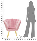 Poltrona Vienna Rosa 85x70x88 cm Spugna e Tessuto e Metallo Rosa e Oro