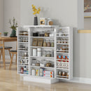 Armadio da Cucina con 5 Ripiani Centrali e 2 Ripiani Laterali a 6 Livelli 60x30x104 cm in MDF Bianco