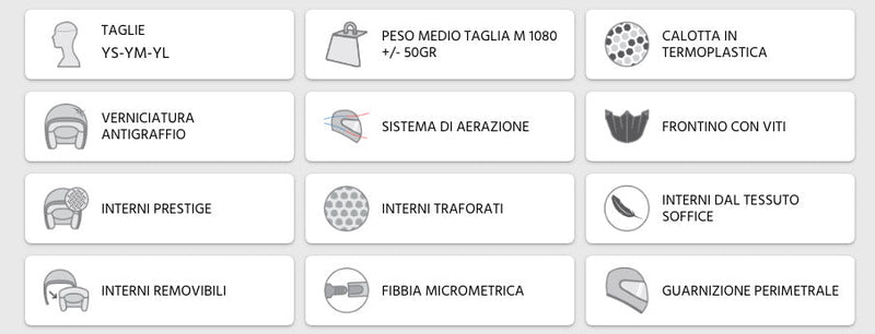 Casco Integrale per Bambino da Moto Cross CGM 209A Rocky Nero Opaco Varie Misure