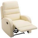 Poltrona Relax Reclinabile con Poggiapiedi in Similpelle Crema 