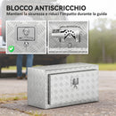 Cassetta degli Attrezzi Box Portautensili 76x35,5x40,6 cm Alluminio Argento      