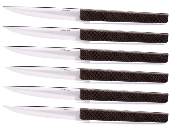 online Set 6 Coltelli da Tavola Lama Liscia Manico in Polipropilene K8 Turtle Marrone