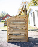 Copri Bidoni Raccolta Differenziata 150x90x120 cm Senza Pavimento in Legno di Pino 8-14mm Naturale