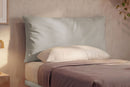 Letto Singolo con Rete Rivestita Similpelle Tortora Tessis Testata Soft Varie Misure
