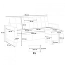 Divano 3 Posti con Pouf 186x138x91,5 cm in Poliestere Beige