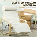 Poltrona Relax Riscaldante e Massaggiante 67x95x101 cm con Poggiapiedi Regolabile e Telecomando Struttura in Legno Crema  