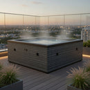 Piscina Spa Vasca Semi-Rigida 180x180x70 cm 6 Posti Riscaldamento Integrato Struttura in Schiuma NetSpa Celestia Grigio Screziato