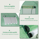 Serra da Giardino a Tunnel 180x180x200 cm con Porte e Finestre Avvolgibili in PE Verde