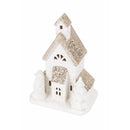 Casetta porta Candela Tealight 11x7x14 cm in Stoneware con Led