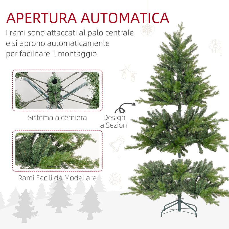 Albero di Natale 150 cm 1309 Ramia Caduta in Plastica Verde      