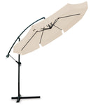 Ombrellone Decentrato Ø 300 cm Struttura in Acciaio da Giardino Esterno Écru