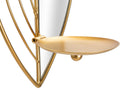 Porta Candele Leaf da Muro Coppia 18x13x42 cm - 15x13x35 cm in Ferro e Specchio Oro      