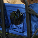 Carrello da Giardino 62L Pieghevole 76x48x86 cm con Maniglia Regolabile in Metallo e Tessuto Oxford Blu      