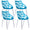 Set 4 Sedie Attesa da Ufficio in Polipropilene Tosini Orlando Blu