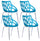 Set 4 Sedie Attesa da Ufficio in Polipropilene Tosini Orlando Blu