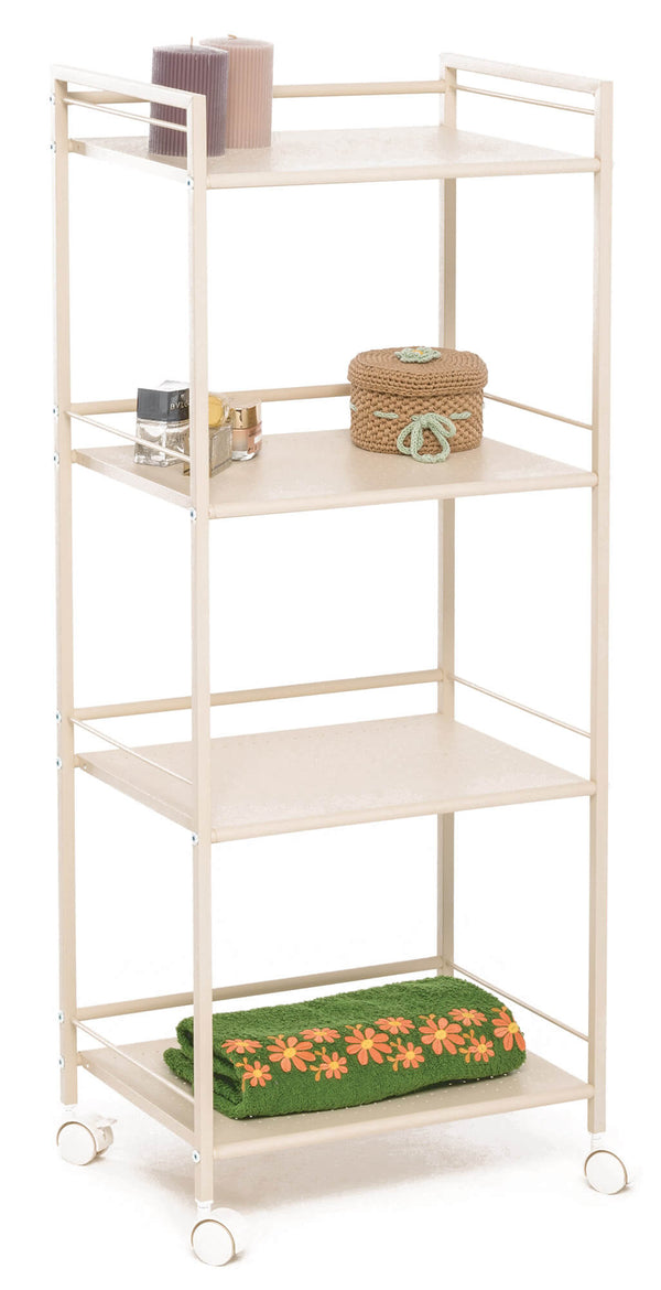 acquista Carrello 4 Ripiani 42,5x29x105 cm in Metallo Fumer Denver Avorio