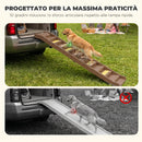 Rampa Pieghevole per Cani per Auto e Letti Alti a 10 Gradini 154x40x7,5 cm con Strisce e Tappetini Antiscivolo in PP e TPR Marrone      