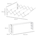 Stendibiancheria a Parete Retrattile 63,5x60x20 cm per Interni ed Esterni in Metallo Bianco      