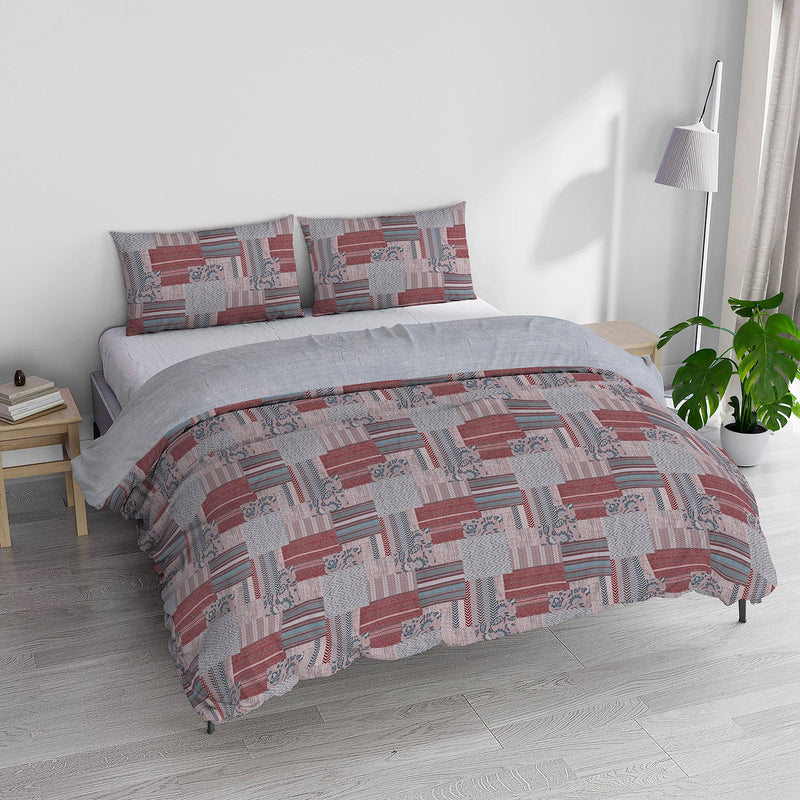 Copripiumino con Federe Stampato Athena Lucy Rosso Varie Misure