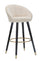 Sgabello Bar Prague Crema 55x56x104 cm Legno e Spugna Crema Oro e Nero