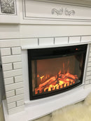 Camino Elettrico da Pavimento 100,5x115x33 cm Effetto Fiamma 1500W Orion & Zakinthos Bianco