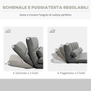 Divano Letto da Terra 130x73x60 cm con Schienale Reclinabile su 7 Livelli e Cuscini Grigio Carbone      