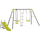 Set Altalena 3 Posti con Cavallina e Arrampicata + Scivolo Nero e Verde