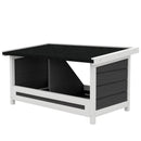 Nido per Galline 2 Aree con Base Rialzata e Tetto 66x37x34 cm in Legno e Bitume   