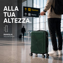 Valigia Trolley Bagaglio a Mano 55x40x20 cm Rigida in ABS con Maniglia Telescopica Verde Scuro      