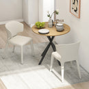 Tavolo da Pranzo Rotondo Stile Industriale Ø80x75 cm con Gambe a Croce in Acciaio Colore Quercia      