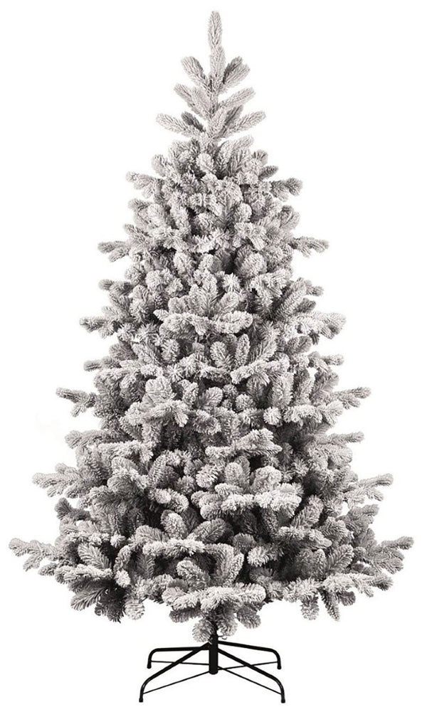 Albero di Natale Artificiale Floccato Effetto Realistico Innevato 180 cm 628 Rami Montaggio a Ombrello Effetto Neve online