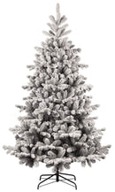Albero di Natale Artificiale Floccato Effetto Realistico Innevato 240 cm 1336 Rami Montaggio a Ombrello Effetto Neve