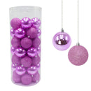Set 48 Palline Decorative Ø 7 cm per Albero di Natale Rosa
