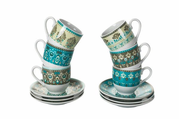 Set 6 Tazzine Caffè in Porcellana con Piattino 90 ml Villa d'Este Home Tivoli Cala Jondal online