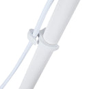 Lampada da Terra Treppiede in Metallo con Paralume in Lino Bianco Ø48x156 cm 