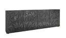 Mobile Buffet 4 Ante 241x42x84 cm in Legno TFT Praga Nero Lucido