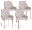 Set 4 Sedie 54x53x89 cm in Similpelle Beige